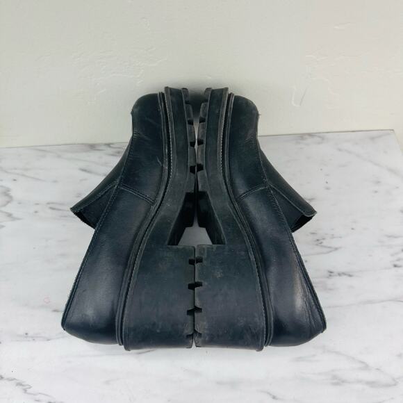 Esprit Black Leather Platform Loafers Women’s Size 6 - Picture 9 of 11